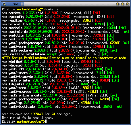 Output of fou4s -e