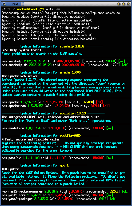 Output of fou4s -ev